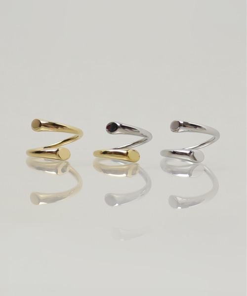 ieLS(イエルズ)の「金属アレルギー対応「ieLS」ステンレス カール フリーリング(リング・メンズ・ゴールド/シルバー×ゴールド/シルバー・FREE)」の7枚目の写真