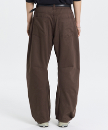 Relax Curved Cotton Pants (Brown)