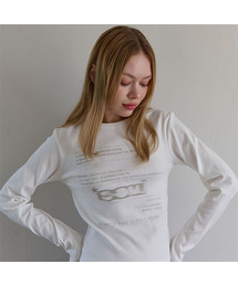 5OML（オーオーエムエル）の「スリム soml ロゴ ロングスリーブ (ホワイト)（Tシャツ/カットソー）」