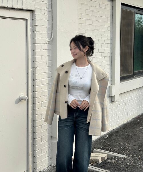 5OML(オーオーエムエル)の「スリム soml ロゴ ロングスリーブ (ホワイト)(Tシャツ/カットソー・レディース・ホワイト・FREE)」の5枚目の写真