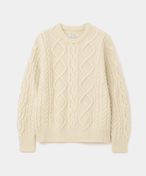 Cable crew neck knit — трикотажный свитер с круглым вырезом (айвори)