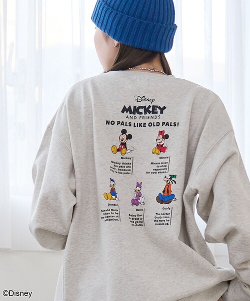 coen（コーエン）の「【MICKEY（ミッキー）/別注】アソートロゴ裏毛スウェット（WEB限定サイズあり）（スウェット・レディース・オフホワイト/その他6/ロイヤルブルー/ダークグレー/その他3/その他2/その他1/その他8/ピンク/その他5/その他7/その他4/ナチュラル・M/XL/L）」の3枚目の写真