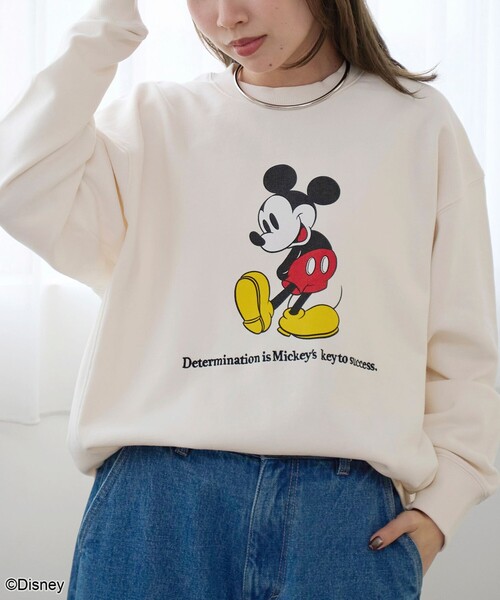 coen（コーエン）の「【MICKEY（ミッキー）/別注】アソートロゴ裏毛スウェット（WEB限定サイズあり）（スウェット・レディース・オフホワイト/その他6/ロイヤルブルー/ダークグレー/その他3/その他2/その他1/その他8/ピンク/その他5/その他7/その他4/ナチュラル・M/XL/L）」の14枚目の写真