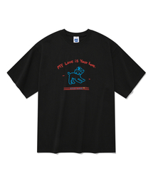 20番手ラブ半袖Tシャツブラック
