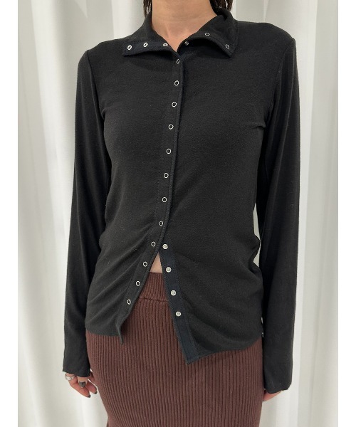 ELCHELE(エルチェレ)の「MELLOW HIGH NECK TOP(Tシャツ/カットソー・レディース・ブラック/ダークウッド/オートミール・FREE)」の19枚目の写真