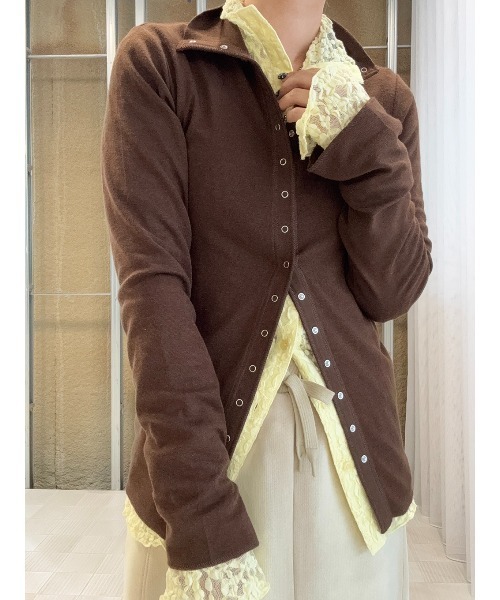 ELCHELE(エルチェレ)の「MELLOW HIGH NECK TOP(Tシャツ/カットソー・レディース・ブラック/ダークウッド/オートミール・FREE)」の16枚目の写真