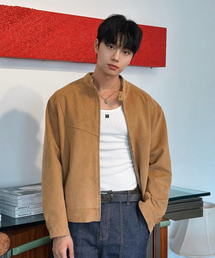 SPERONE（スペロネ）の「チャイナカーブドスエードブルゾン（キャメル）（MA-1）」