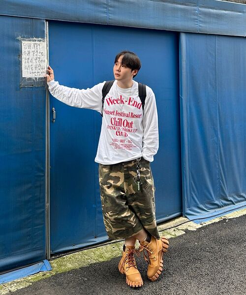 SLOW RECORD HOUSE（スローレコードハウス）の「カーペンター バミューダ ワイド カモパンツ_ヴィンテージグリーン（その他パンツ・レディース・その他・OS）」の8枚目の写真