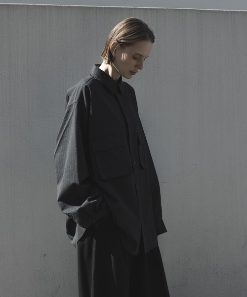 remer(リメール)の「ルーズオーバーサイズポケットシャツ / Loose Oversized Pocket Shirt(シャツ/ブラウス・メンズ・チャコールグレー/ブラウン/ブラック・SMALL/X-SMALL/LARGE/MEDIUM)」の4枚目の写真