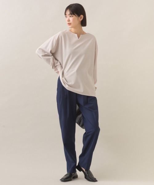OMNES(オムネス)の「【BEAUTIFUL FRIDAY】キーネックブラウス(シャツ/ブラウス・レディース・グレー/ネイビー・MEDIUM/LARGE)」の6枚目の写真