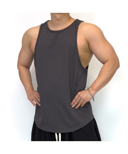 PACIENCIA(パシエンシア)の「ベーシックヘルス筋肉タンクトップ(Tシャツ/カットソー・メンズ・ホワイト/ブラック/グレー/ダークグレー・LARGE/X-LARGE/XX-LARGE)」の4枚目の写真