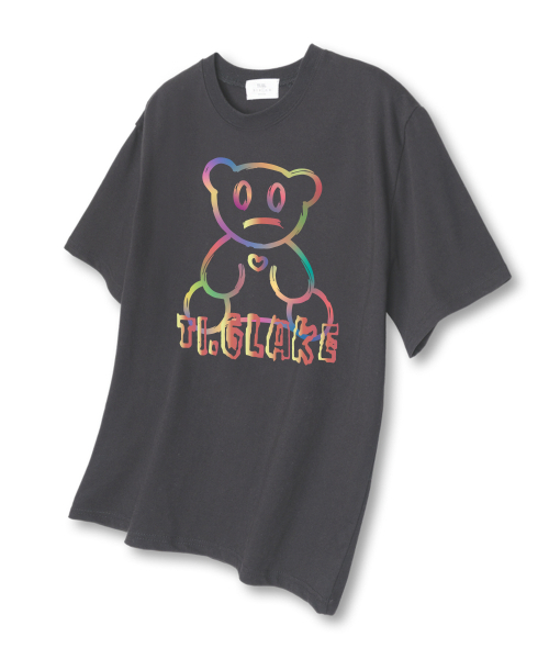 TI.GLAKE(ティーグレイク)の「レインボーベア 半袖Tシャツ ダークグレー(Tシャツ/カットソー・レディース・その他・LARGE/X-LARGE/XX-LARGE)」の1枚目の写真