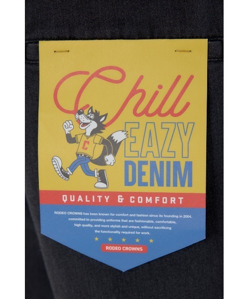 RODEO CROWNS WIDE BOWL（ロデオクラウンズワイドボウル）の「チルイージーデニムJOGパンツ（デニムパンツ・メンズ・ブラック/ブルー・MEDIUM/LARGE）」の8枚目の写真