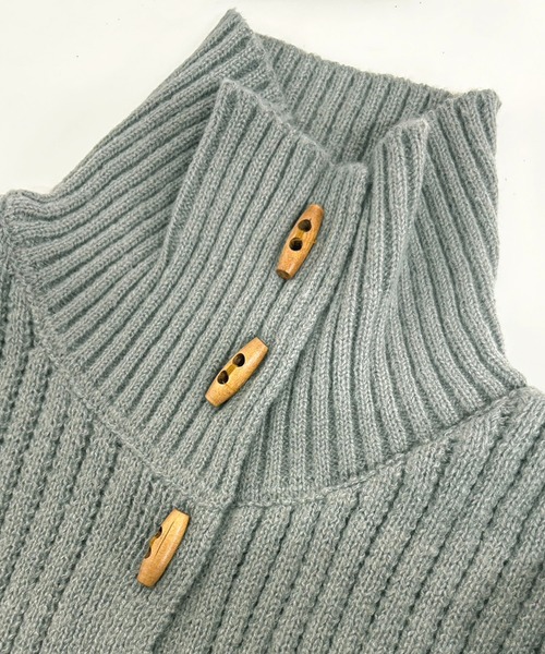 セール】トグルボタンハイネックニットカーディガン（カーディガン