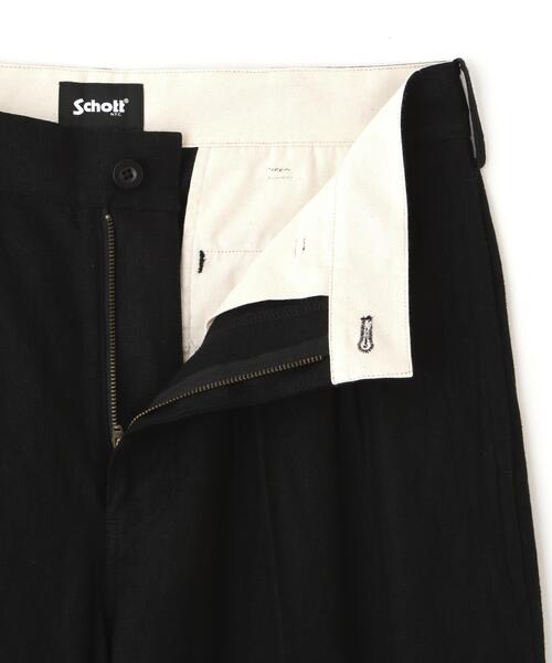 schott（ショット）の「Schott/ショット/LINEN TROUSERS/リネン トラウザー（スラックス・メンズ・ブラック/カーキ/ベージュ・30/32/34/36）」の4枚目の写真