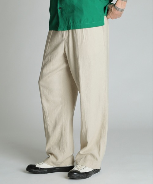 schott（ショット）の「Schott/ショット/LINEN TROUSERS/リネン トラウザー（スラックス・メンズ・ブラック/カーキ/ベージュ・30/32/34/36）」の2枚目の写真