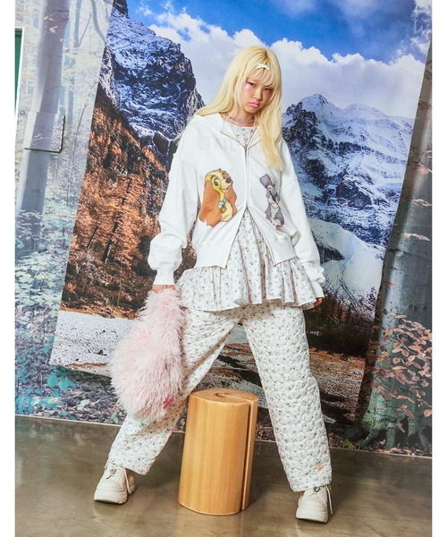 Little sunny bite（リトルサニーバイト）の「/little sunny bite Disney collection/lady & tramp zip hoodie（パーカー・レディース・ブラック/ピンク/ホワイト・MEDIUM/SMALL）」の4枚目の写真