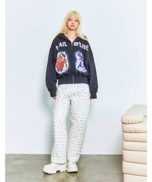 Little sunny bite（リトルサニーバイト）の「/little sunny bite Disney collection/lady & tramp zip hoodie（パーカー・レディース・ブラック/ピンク/ホワイト・MEDIUM/SMALL）」の15枚目の写真