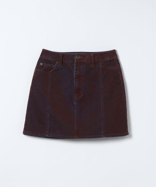 JEANASIS(ジーナシス)の「フロッキーデニムミニスカート/634877(デニムスカート・レディース・ブラウン系その他/レッド系その他・SMALL/MEDIUM)」の1枚目の写真