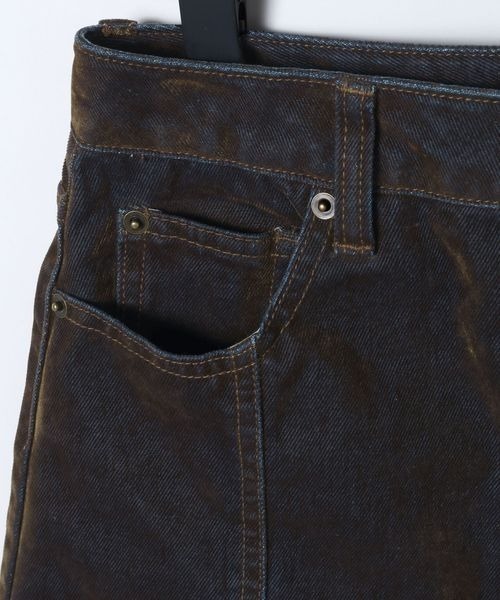 JEANASIS(ジーナシス)の「フロッキーデニムミニスカート/634877(デニムスカート・レディース・ブラウン系その他/レッド系その他・SMALL/MEDIUM)」の5枚目の写真