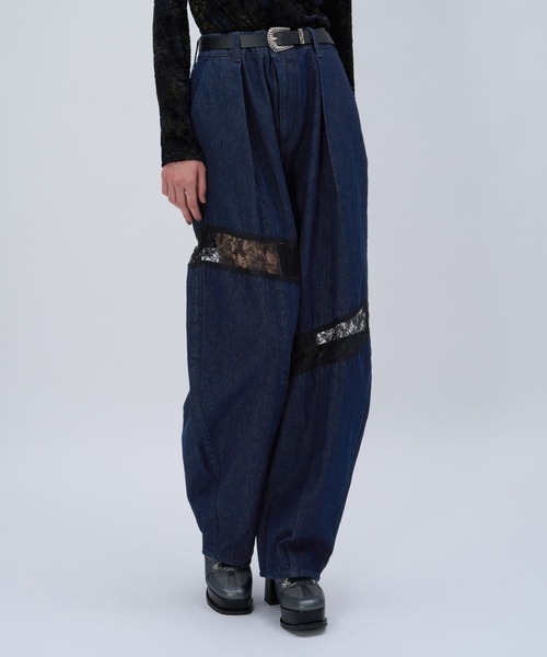 セール】レースキリカエカーブデニムパンツ(HARE)（デニムパンツ