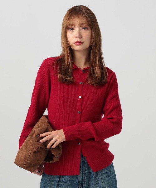 BAYFLOW（ベイフロー）の「[春まで着られる]タイトニットカーディガン（カーディガン/ボレロ・レディース・モカ/グレー/レッド・FREE）」の3枚目の写真