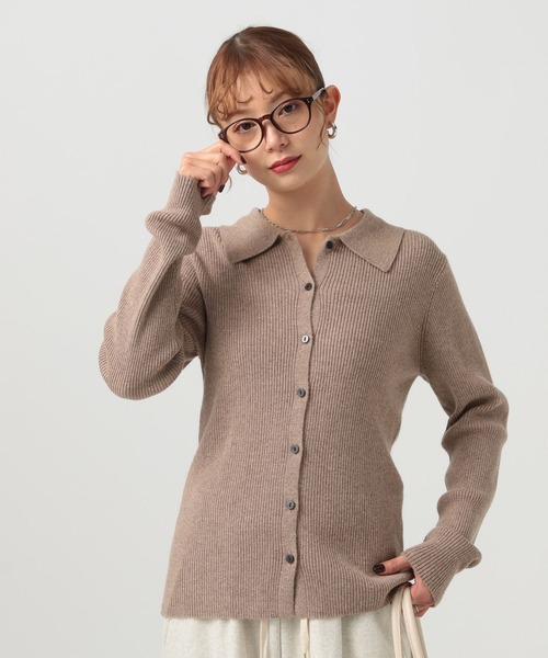 BAYFLOW（ベイフロー）の「[春まで着られる]タイトニットカーディガン（カーディガン/ボレロ・レディース・モカ/グレー/レッド・FREE）」の2枚目の写真