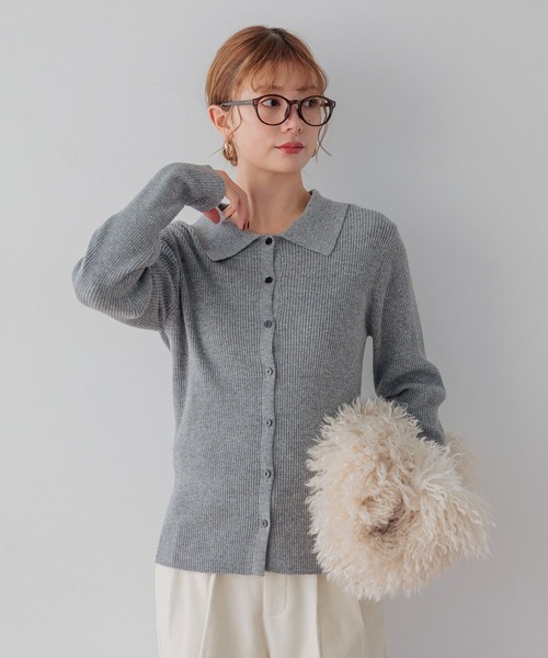 BAYFLOW（ベイフロー）の「[春まで着られる]タイトニットカーディガン（カーディガン/ボレロ・レディース・モカ/グレー/レッド・FREE）」の7枚目の写真