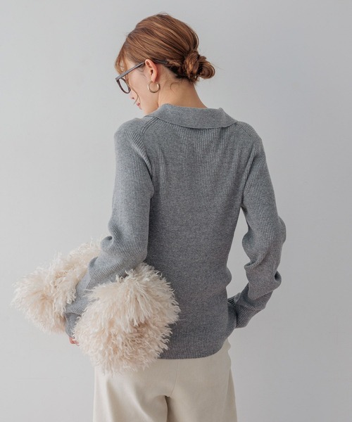 BAYFLOW（ベイフロー）の「[春まで着られる]タイトニットカーディガン（カーディガン/ボレロ・レディース・モカ/グレー/レッド・FREE）」の10枚目の写真