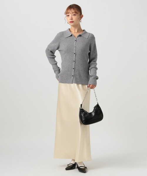 BAYFLOW（ベイフロー）の「[春まで着られる]タイトニットカーディガン（カーディガン/ボレロ・レディース・モカ/グレー/レッド・FREE）」の12枚目の写真