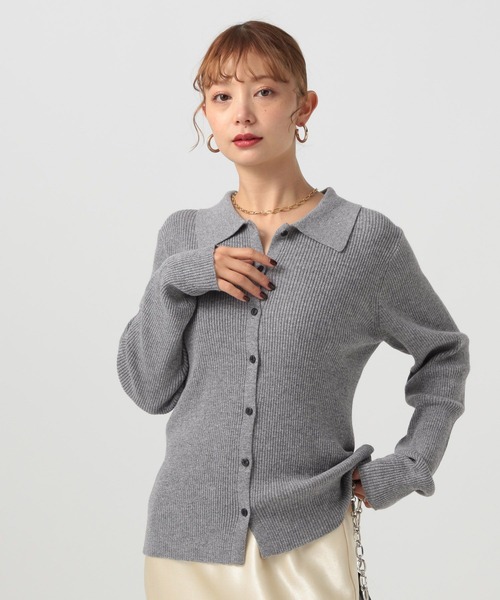 BAYFLOW（ベイフロー）の「[春まで着られる]タイトニットカーディガン（カーディガン/ボレロ・レディース・モカ/グレー/レッド・FREE）」の13枚目の写真