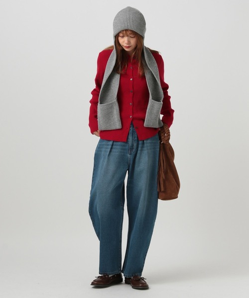 BAYFLOW（ベイフロー）の「[春まで着られる]タイトニットカーディガン（カーディガン/ボレロ・レディース・モカ/グレー/レッド・FREE）」の16枚目の写真