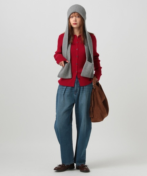 BAYFLOW（ベイフロー）の「[春まで着られる]タイトニットカーディガン（カーディガン/ボレロ・レディース・モカ/グレー/レッド・FREE）」の17枚目の写真