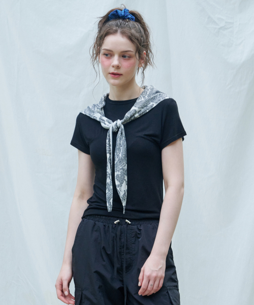 LOSSYROW(ロッシロー)の「Wrinkle Short Sleeve T-shirt Black(Tシャツ/カットソー・レディース・その他・FREE)」の2枚目の写真