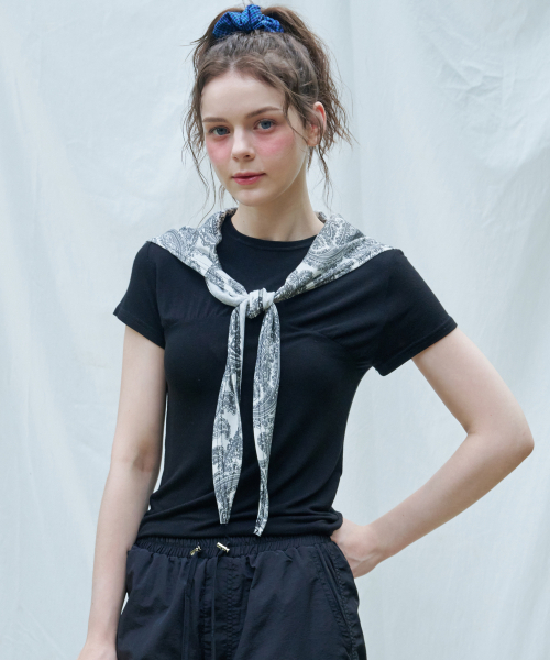 LOSSYROW(ロッシロー)の「Wrinkle Short Sleeve T-shirt Black(Tシャツ/カットソー・レディース・その他・FREE)」の4枚目の写真