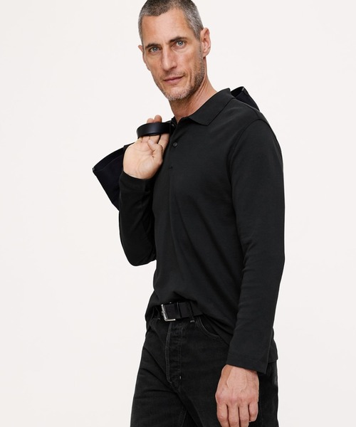 Banana Republic（バナナリパブリック）の「Luxury-Touch ロングスリーブ ポロシャツ（ポロシャツ・メンズ・ブラック/グリーン・XL/L/M/S）」の2枚目の写真