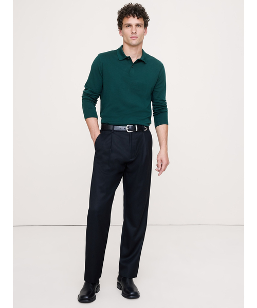 Banana Republic（バナナリパブリック）の「Luxury-Touch ロングスリーブ ポロシャツ（ポロシャツ・メンズ・ブラック/グリーン・XL/L/M/S）」の3枚目の写真