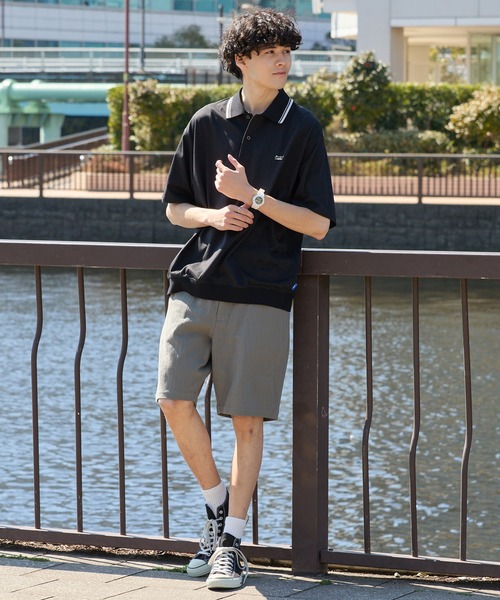 CONVERSE（コンバース）の「CONVERSE JACK PURCELL/コンバース ジャックパーセル ヒゲロゴ ピスネーム パナマ織り イージー ショートパンツ【セットアップ対応】（その他パンツ・メンズ・ネイビー/ブラック/カーキ・M/L）」の5枚目の写真