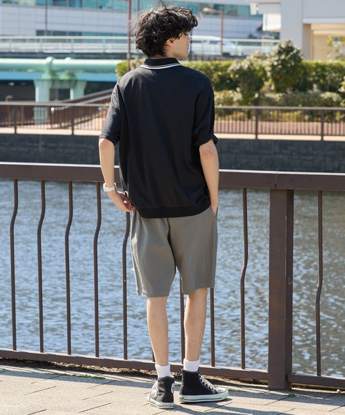 CONVERSE（コンバース）の「CONVERSE JACK PURCELL/コンバース ジャックパーセル ヒゲロゴ ピスネーム パナマ織り イージー ショートパンツ【セットアップ対応】（その他パンツ・メンズ・ネイビー/ブラック/カーキ・M/L）」の6枚目の写真