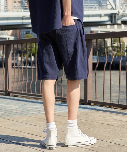 CONVERSE（コンバース）の「CONVERSE JACK PURCELL/コンバース ジャックパーセル ヒゲロゴ ピスネーム パナマ織り イージー ショートパンツ【セットアップ対応】（その他パンツ・メンズ・ネイビー/ブラック/カーキ・M/L）」の10枚目の写真