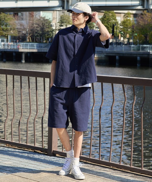 CONVERSE（コンバース）の「CONVERSE JACK PURCELL/コンバース ジャックパーセル ヒゲロゴ ピスネーム パナマ織り イージー ショートパンツ【セットアップ対応】（その他パンツ・メンズ・ネイビー/ブラック/カーキ・M/L）」の11枚目の写真