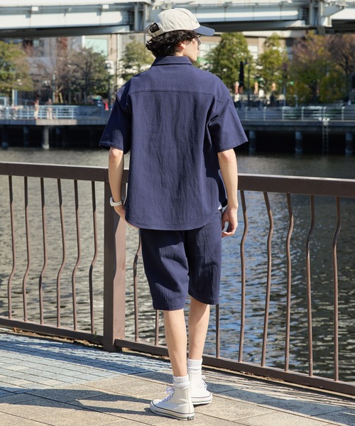 CONVERSE（コンバース）の「CONVERSE JACK PURCELL/コンバース ジャックパーセル ヒゲロゴ ピスネーム パナマ織り イージー ショートパンツ【セットアップ対応】（その他パンツ・メンズ・ネイビー/ブラック/カーキ・M/L）」の12枚目の写真