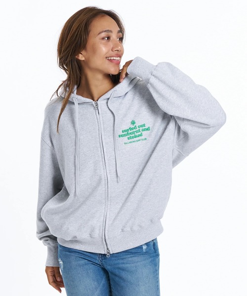 BILLABONG(ビラボン)の「BILLABONG ウィメンズ BIG LOOSE SWEAT ZIP パーカー 【2026年春夏モデル】/ビラボンジップアップスウェットパーカー(パーカー・レディース・グレー/ホワイト/ブラック・MEDIUM)」の3枚目の写真