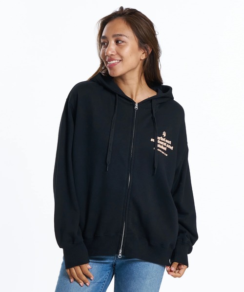 BILLABONG(ビラボン)の「BILLABONG ウィメンズ BIG LOOSE SWEAT ZIP パーカー 【2026年春夏モデル】/ビラボンジップアップスウェットパーカー(パーカー・レディース・グレー/ホワイト/ブラック・MEDIUM)」の7枚目の写真