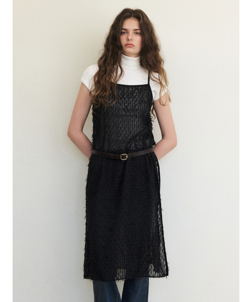ETMON(エトモン)の「Fringe Lace Slip Dress, Black(ワンピース・レディース・その他・FREE)」の2枚目の写真
