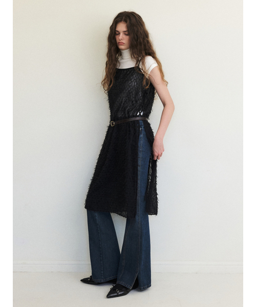ETMON(エトモン)の「Fringe Lace Slip Dress, Black(ワンピース・レディース・その他・FREE)」の3枚目の写真