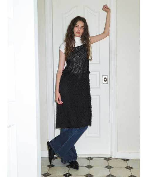 ETMON(エトモン)の「Fringe Lace Slip Dress, Black(ワンピース・レディース・その他・FREE)」の4枚目の写真