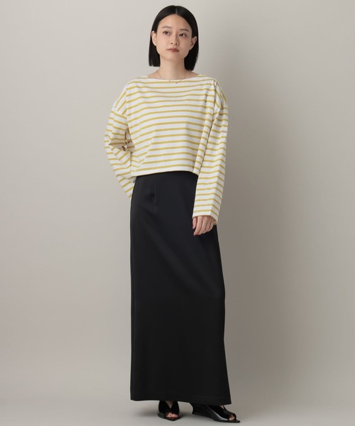 A part by（アパートバイ）の「クロップドボーダー_長袖（Tシャツ/カットソー・レディース・イエロー/ブルー・FREE）」の3枚目の写真