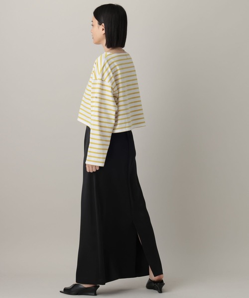 A part by（アパートバイ）の「クロップドボーダー_長袖（Tシャツ/カットソー・レディース・イエロー/ブルー・FREE）」の5枚目の写真