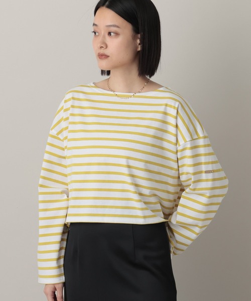 A part by（アパートバイ）の「クロップドボーダー_長袖（Tシャツ/カットソー・レディース・イエロー/ブルー・FREE）」の7枚目の写真